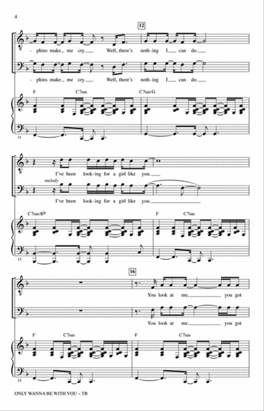 Only Wanna Be with You Show Choir scores gallery preview page 4