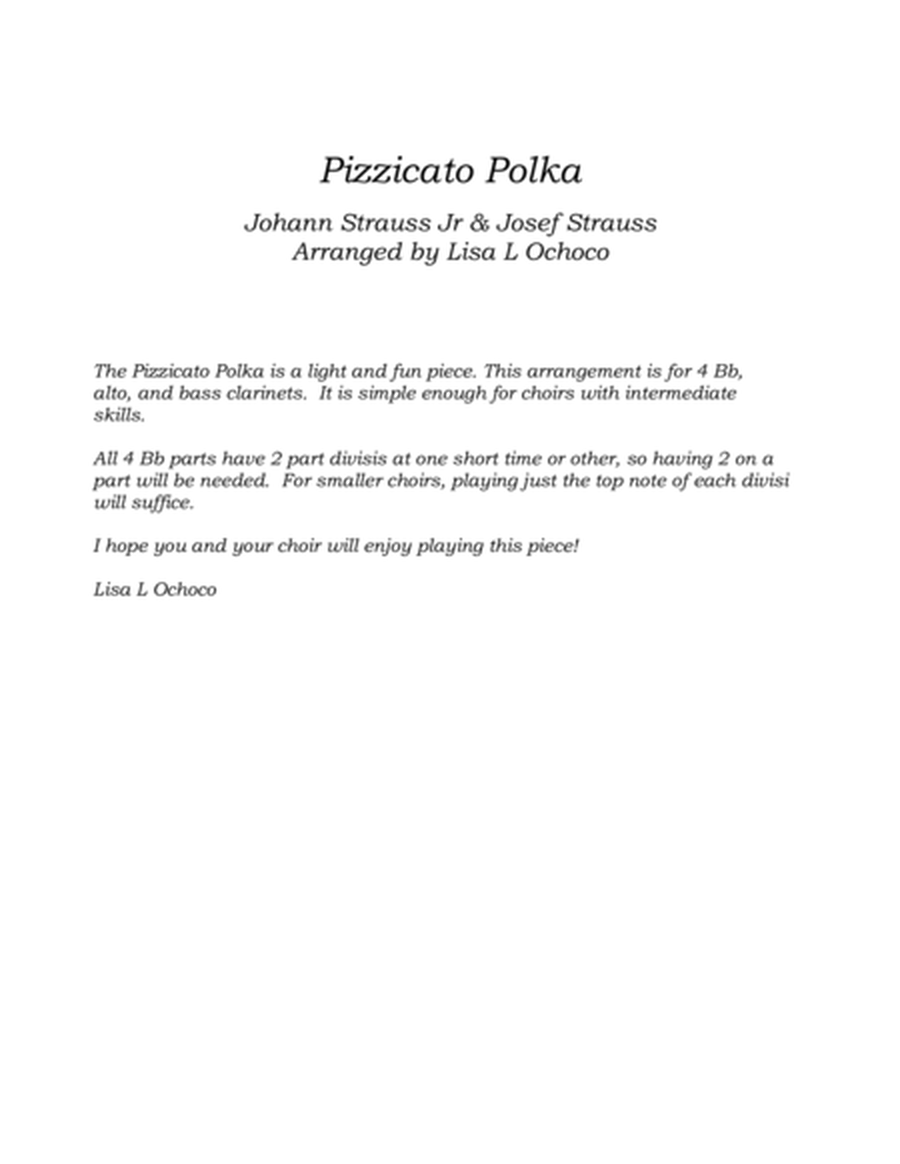 Pizzicato Polka for Clarinet Choir image number null