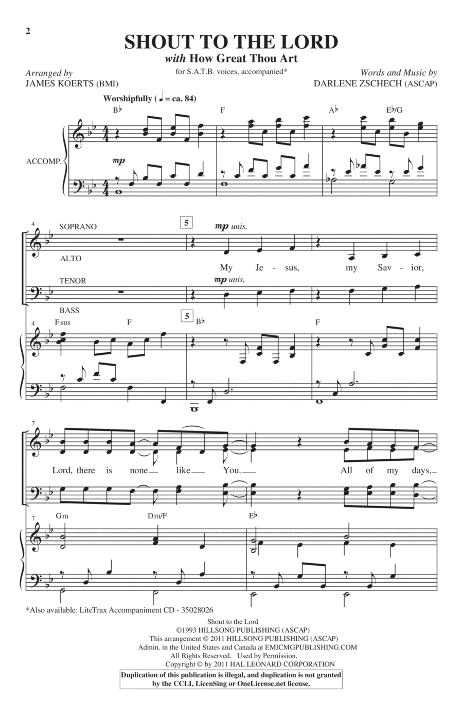 Shout To The Lord 4-Part scores gallery preview page 1