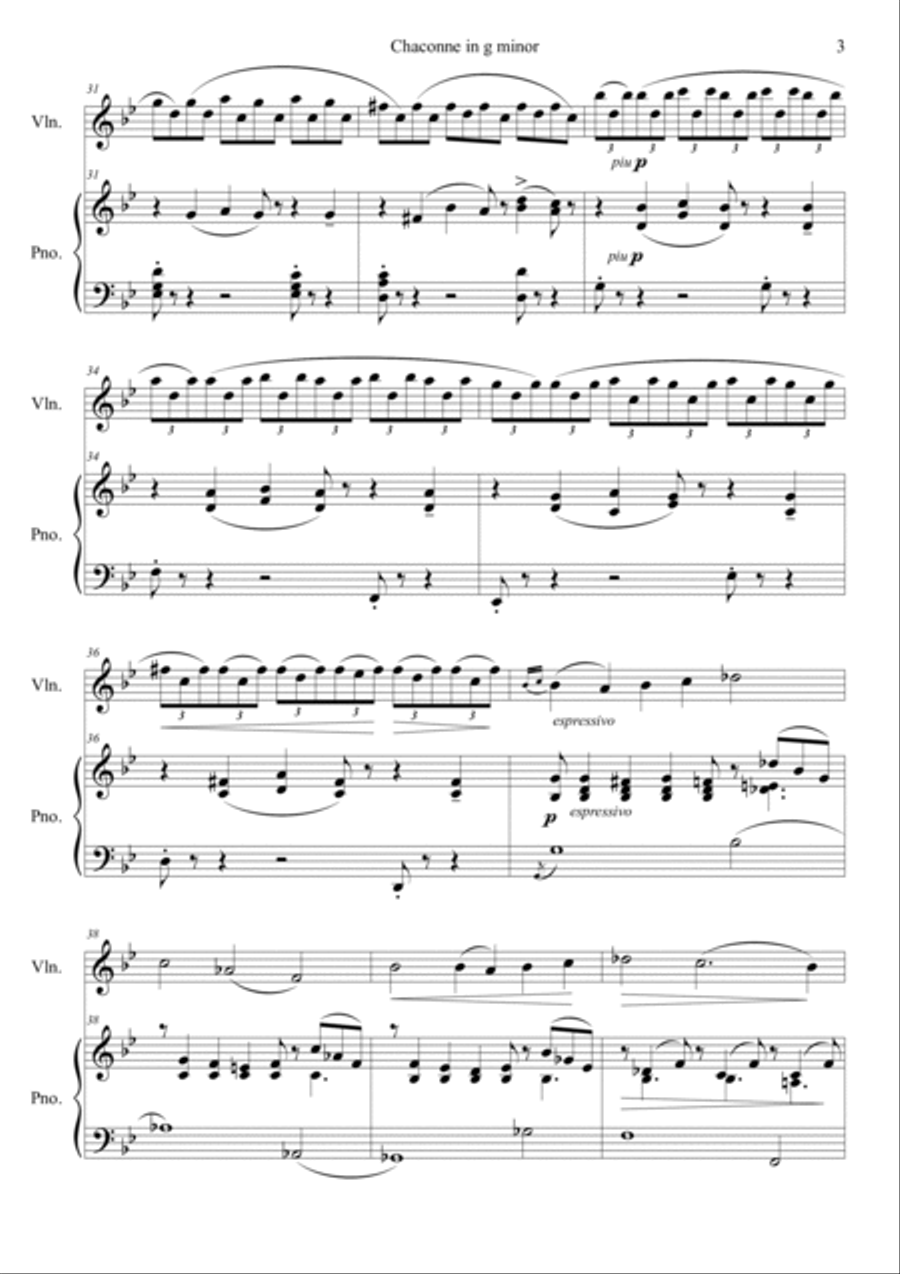 Vitali Chaconne in G Minor Violin Solo scores gallery preview page 3