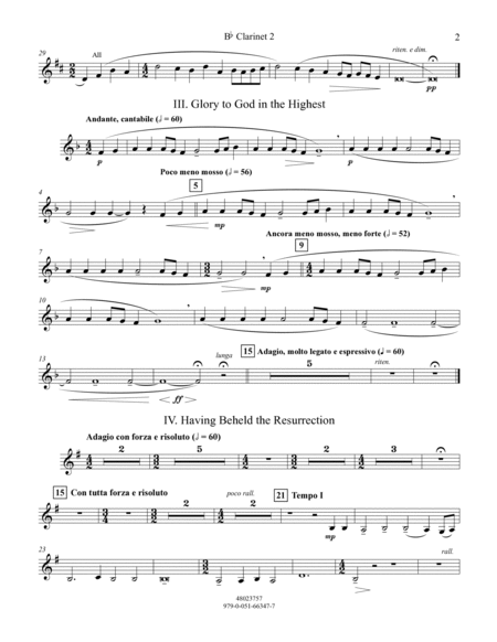 Suite from All-Night Vigil (Vespers) - Bb Clarinet 2
