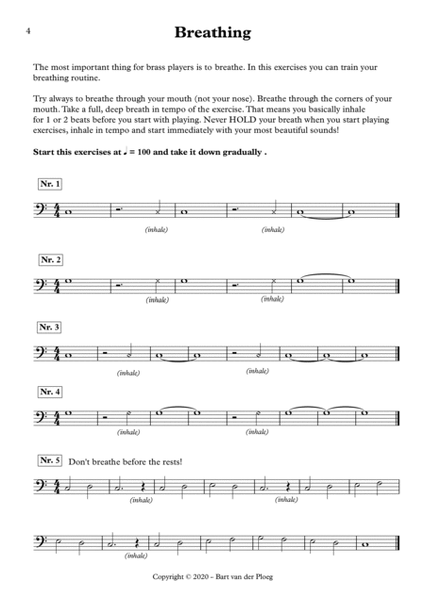 Warm-Up! - For beginning Brass Players - Bass Clef in Bb