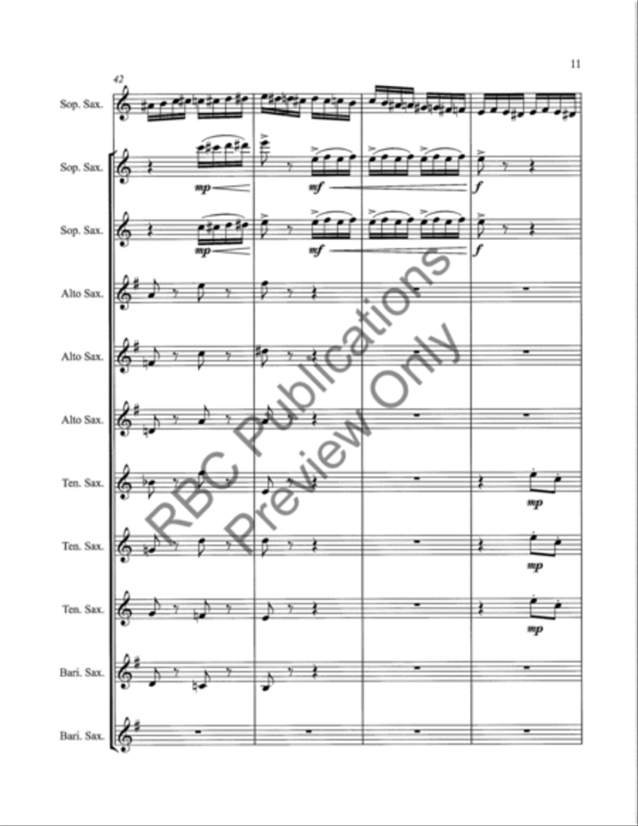 Flight Of The Bumble Bee Saxophone Choir Alto Saxophone scores gallery preview page 14