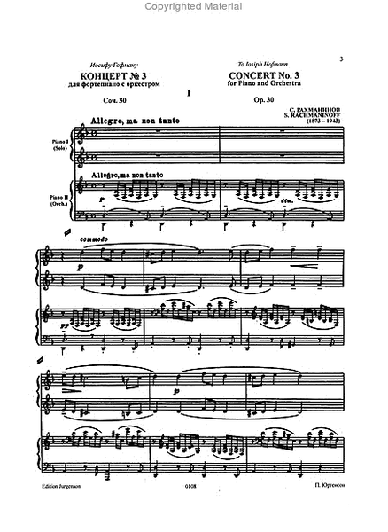 Piano Concerto No. 3 Op. 30