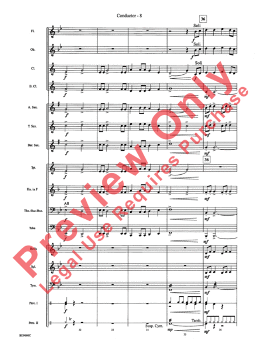 Declaration and Dance Concert Band scores gallery preview page 10