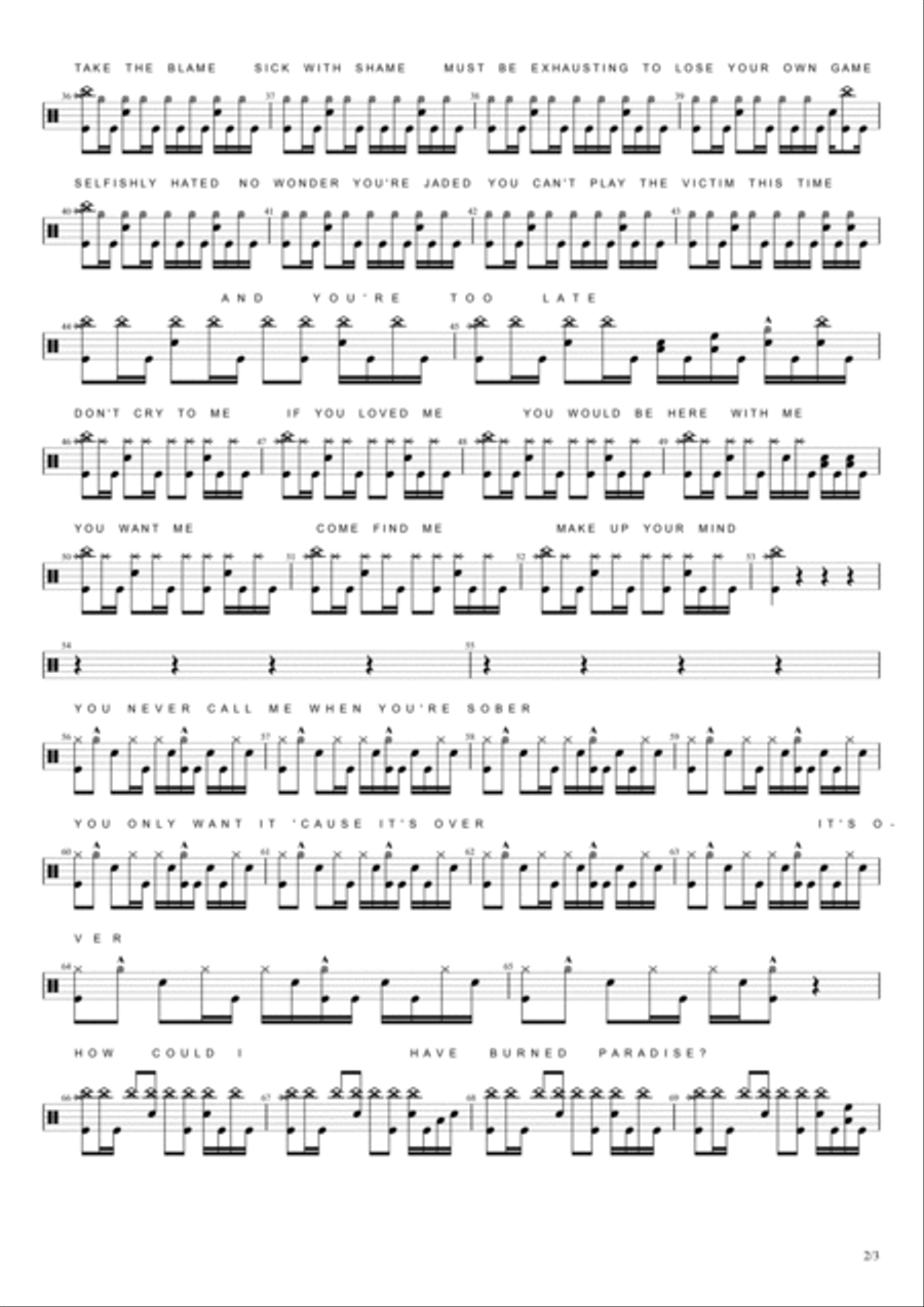 Call Me When You're Sober Drum Set scores gallery preview page 2
