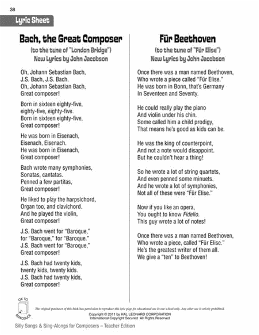 Silly Songs & Sing-Alongs for Composers Choir scores gallery preview page 4