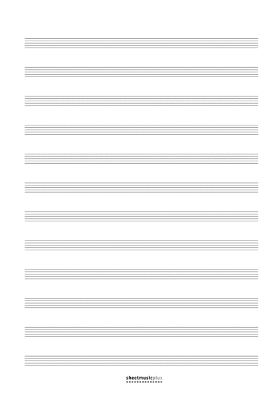 12-Staff Manuscript Paper (Blank) Staff Paper scores gallery preview page 1