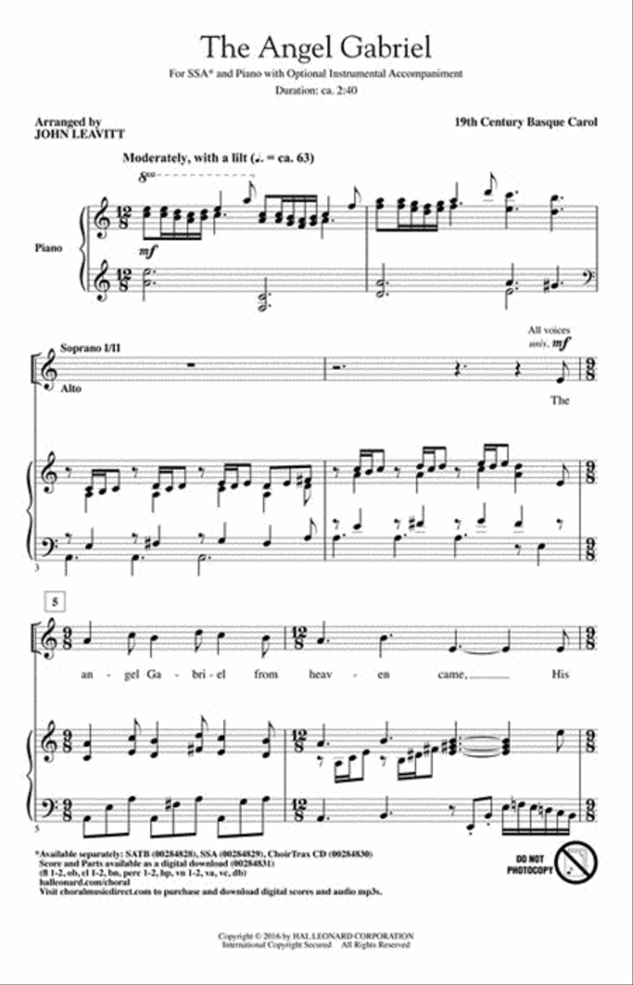 The Angel Gabriel The Angel Gabriel SSA scores gallery preview page 2