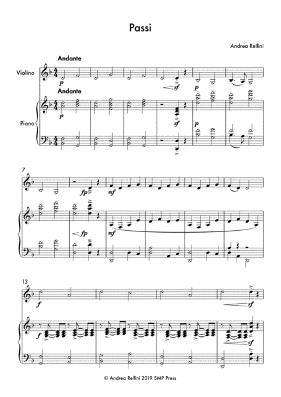 Passi (Steps) for Violin & Piano Violin scores gallery preview page 3