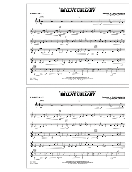 Bella's Lullaby (from "Twilight") - Eb Baritone Sax