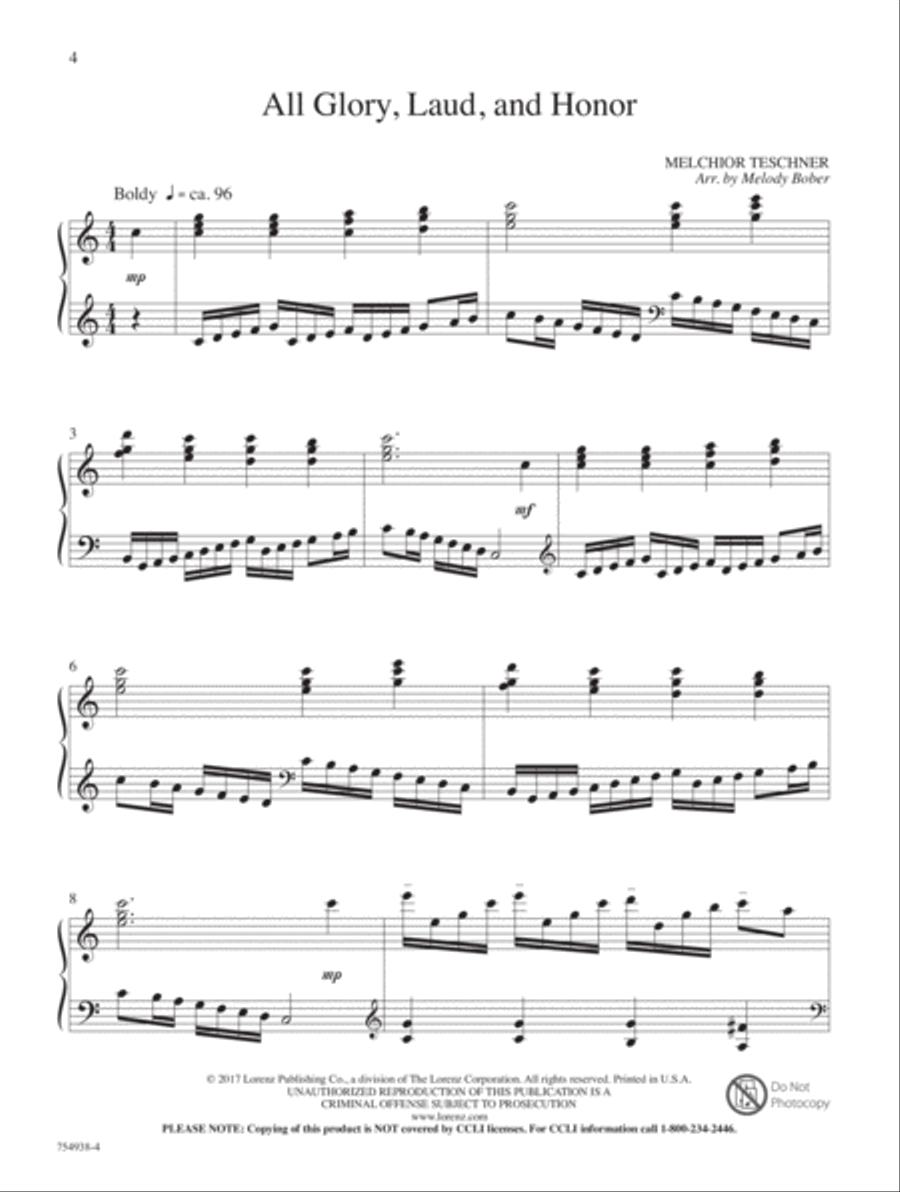 The Wonder of Glorious Love Piano Solo scores gallery preview page 2