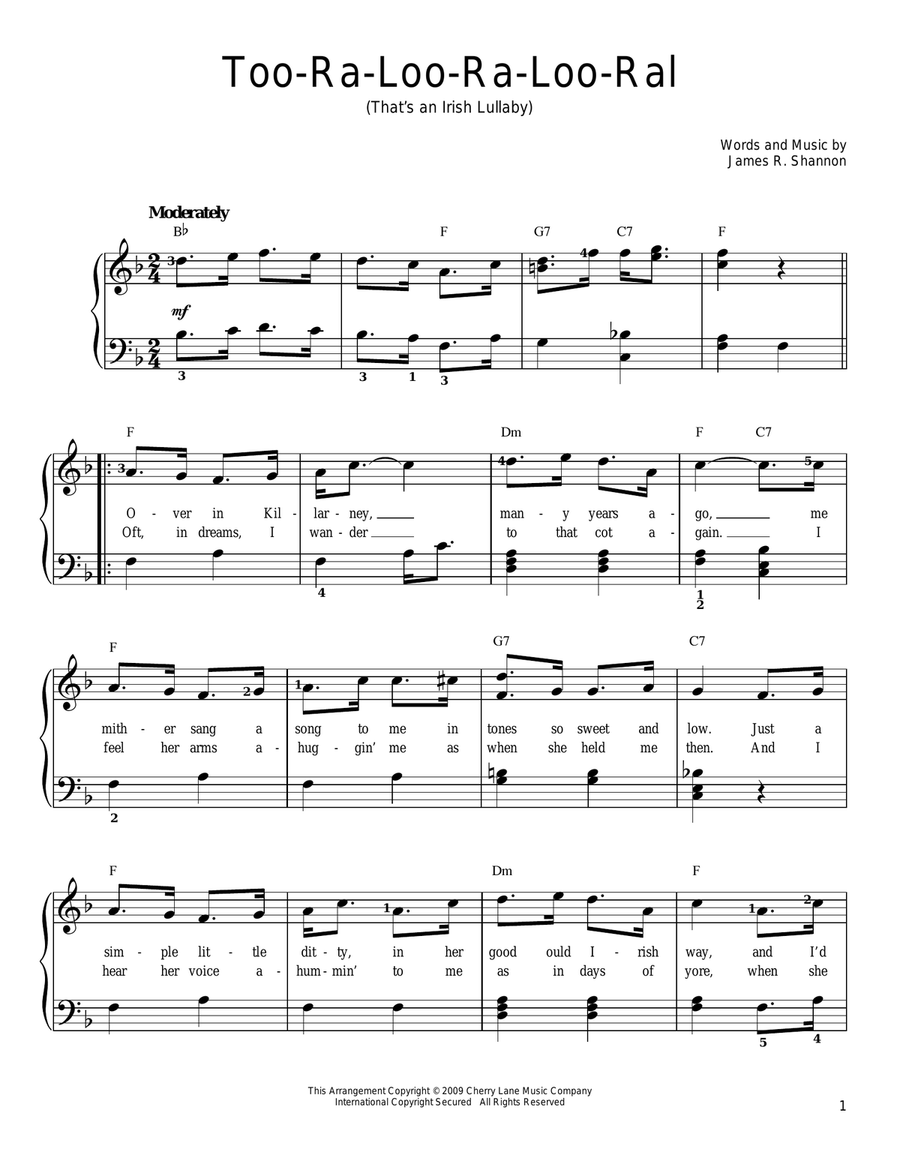 Too-Ra-Loo-Ra-Loo-Ral (That's An Irish Lullaby)