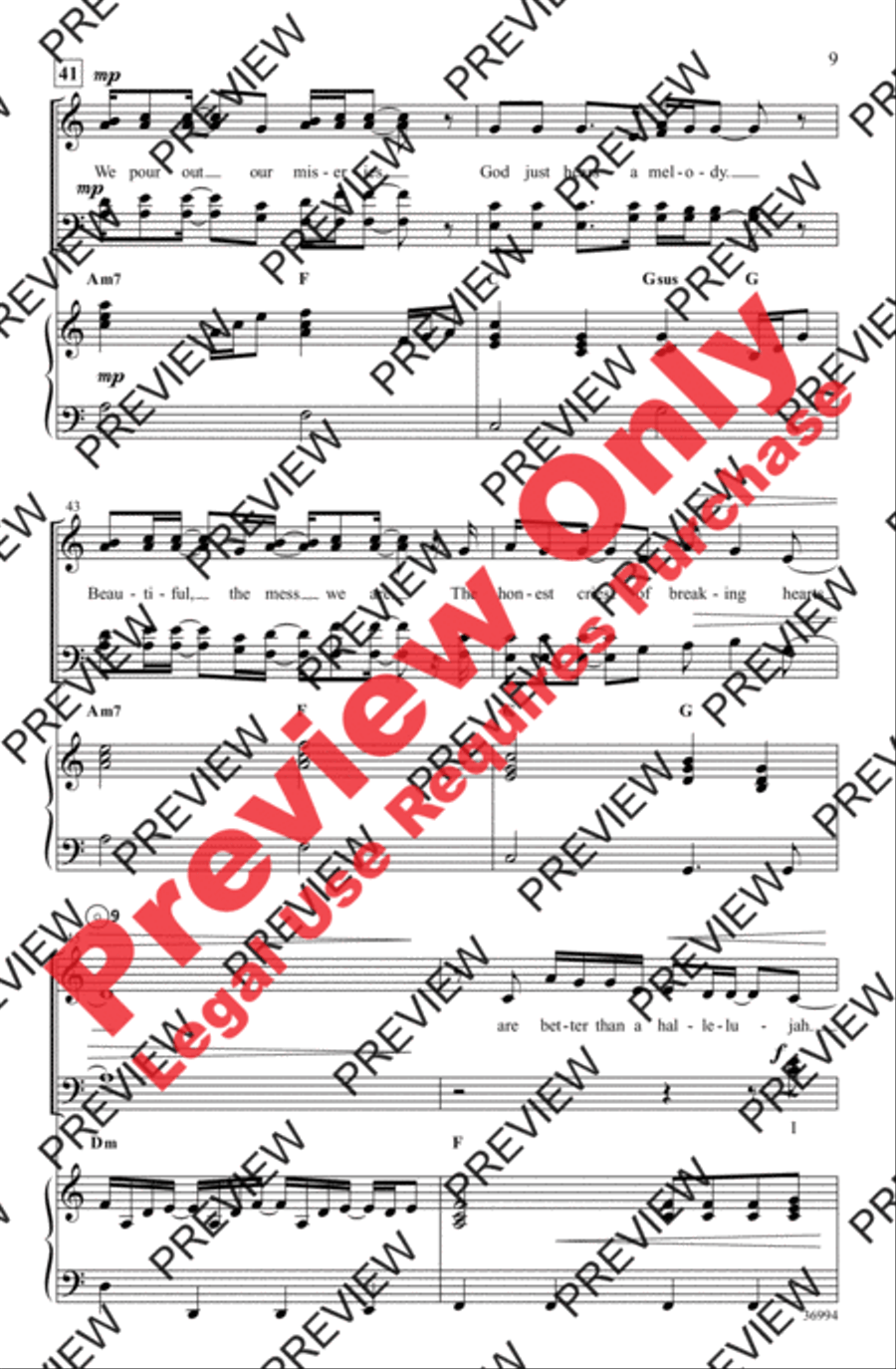 Better Than a Hallelujah 4-Part scores gallery preview page 9