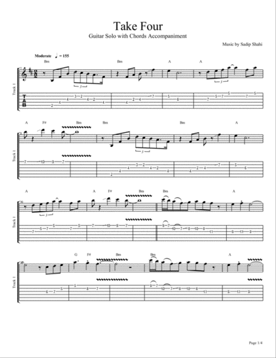 Take Four Take Four Electric Guitar scores gallery preview page 1