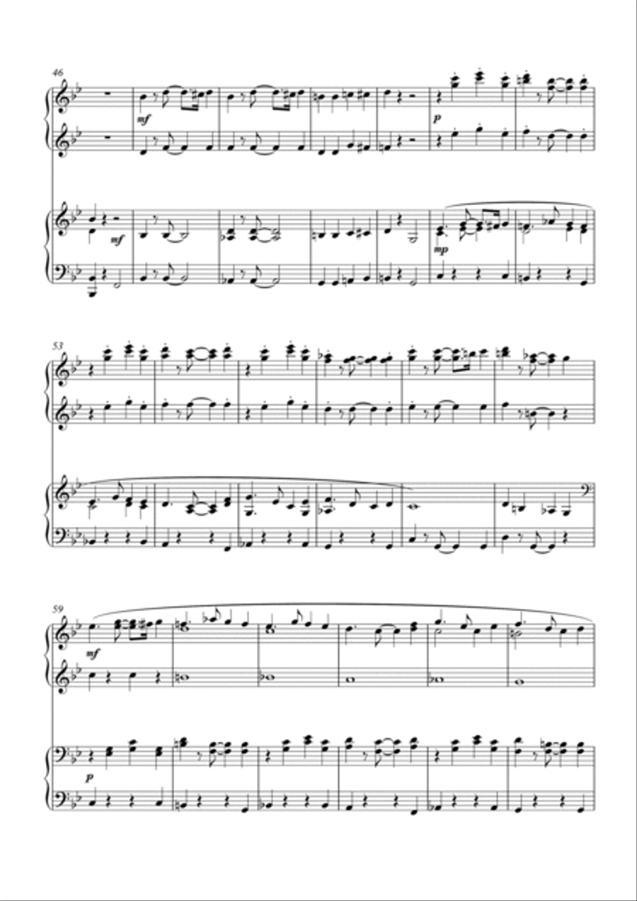 Little Town of Bethlehem Charleston, fun carol variations for Piano Duet by Simon Peberdy image number null