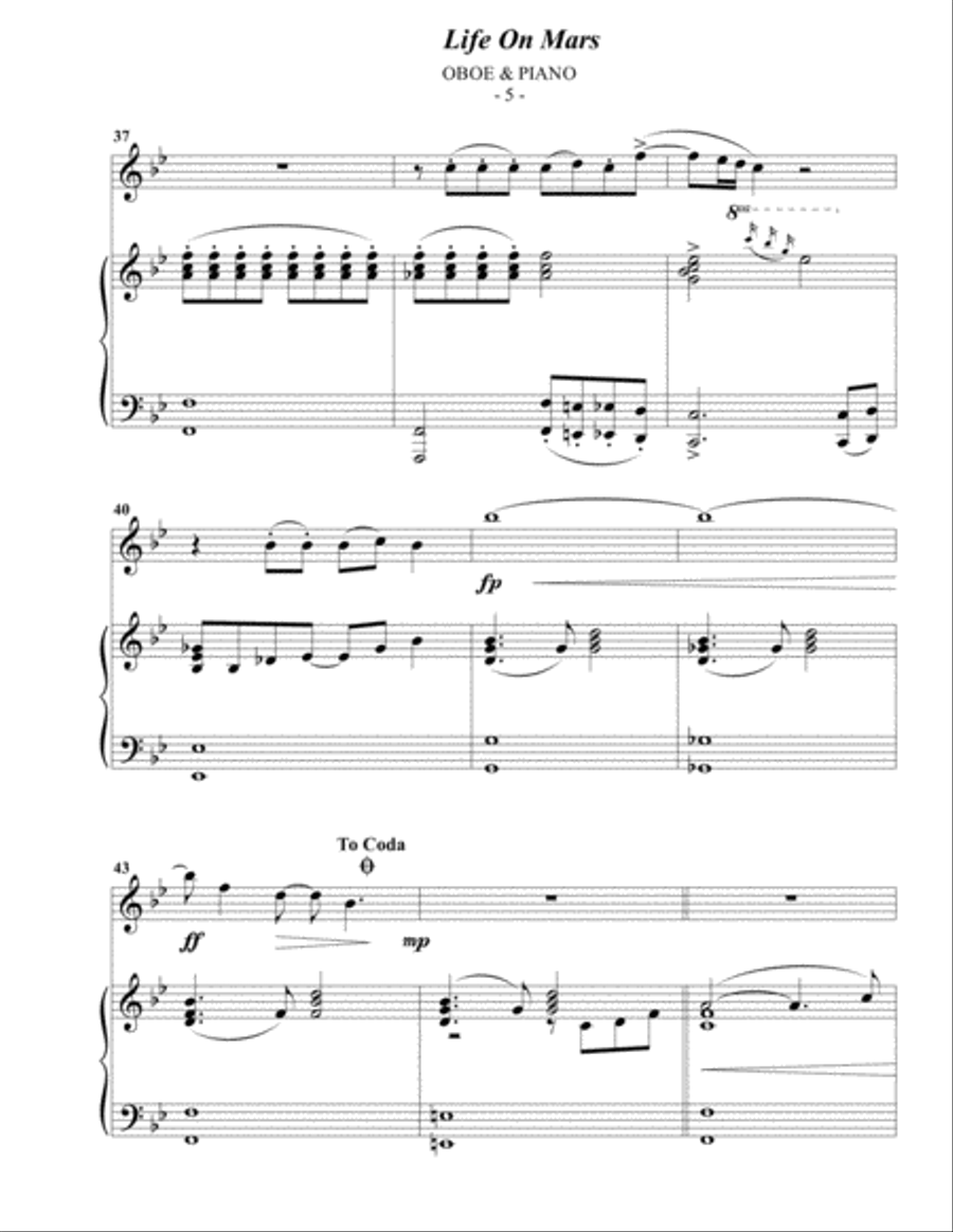 Life On Mars Piano scores gallery preview page 5