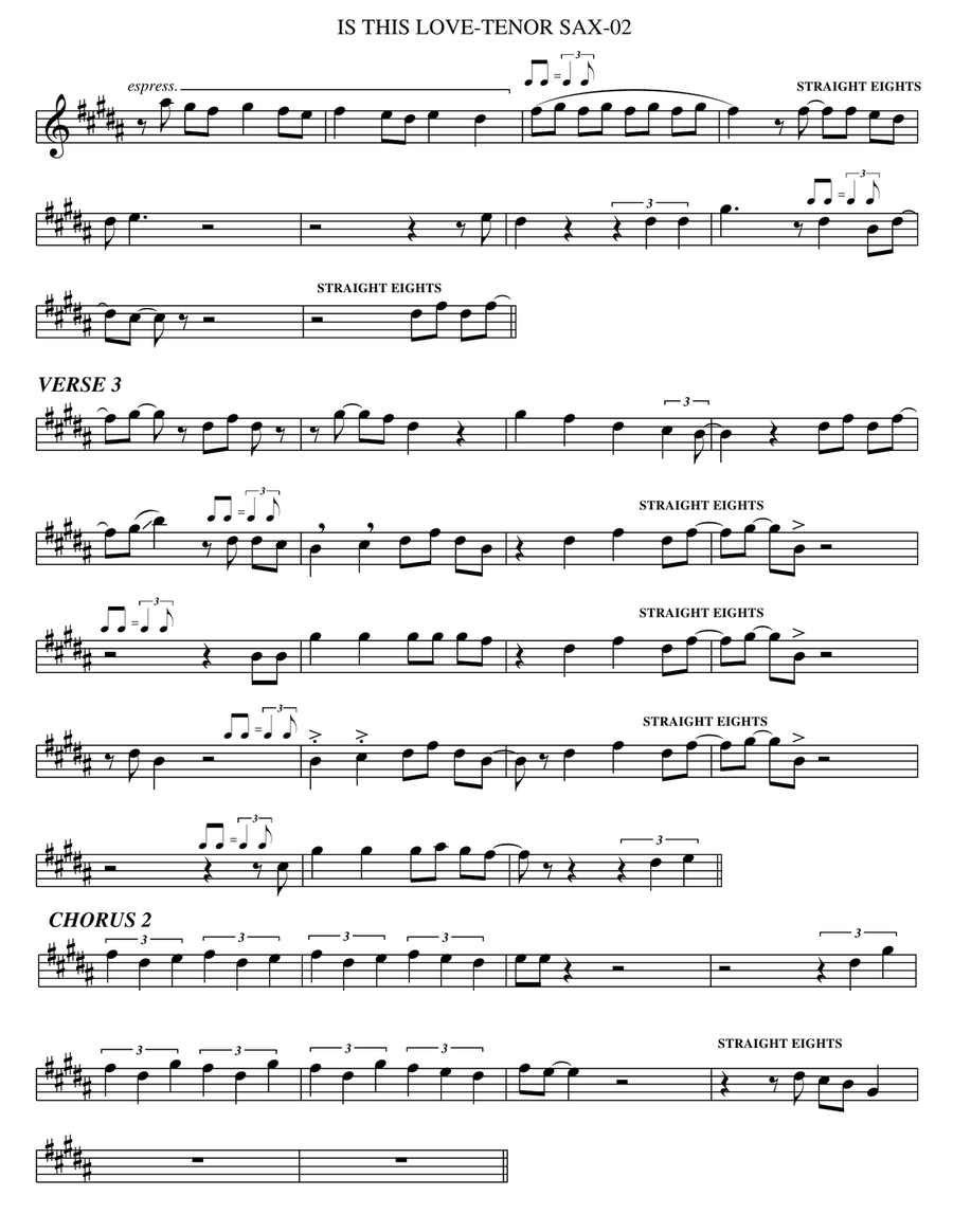 Is This Love Tenor Saxophone scores gallery preview page 2