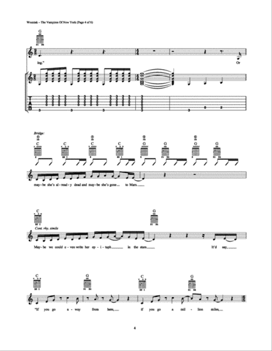 The Vampires of New York The Vampires of New York Electric Guitar scores gallery preview page 4