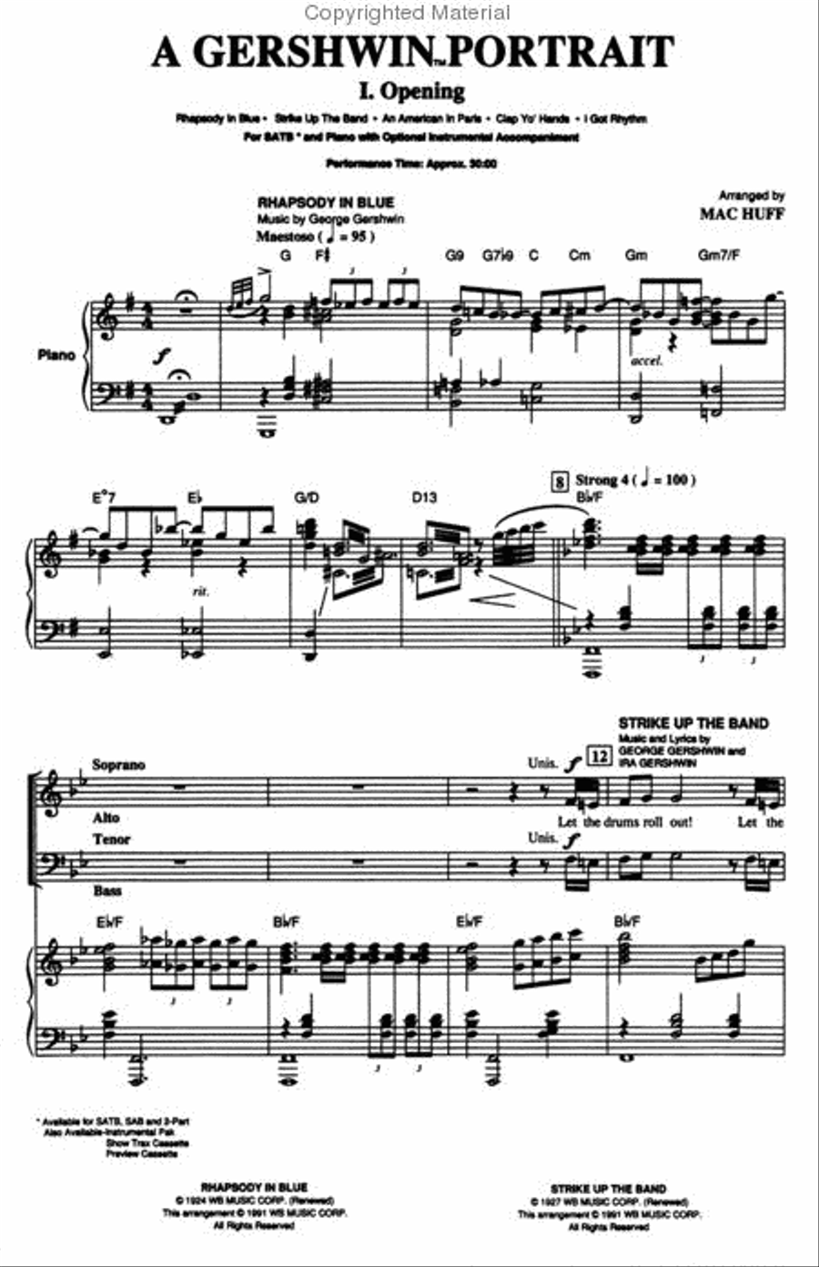 Gershwin Portrait Gershwin Portrait 4-Part scores gallery preview page 2