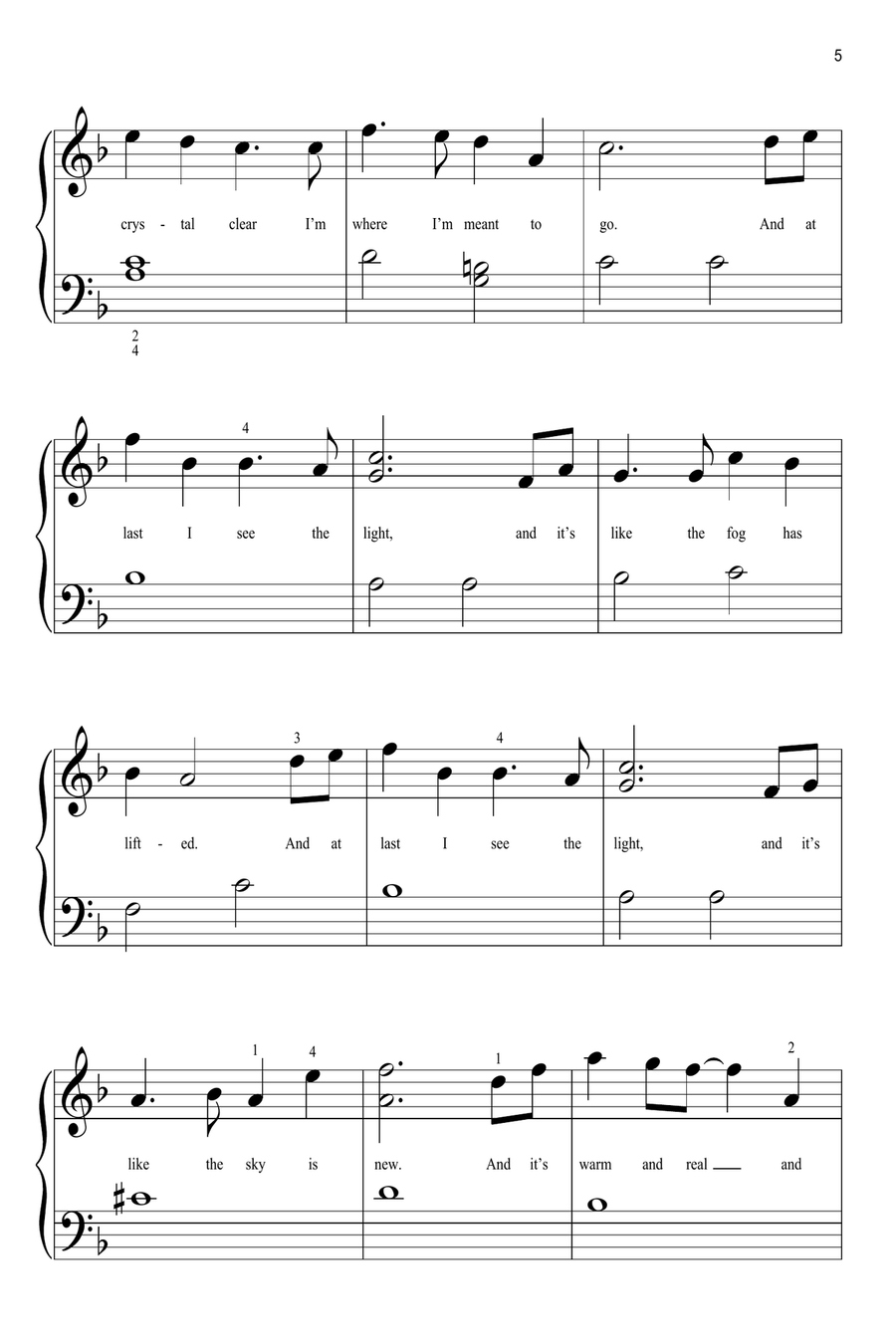 I See The Light (from Tangled) Easy Piano scores gallery preview page 5