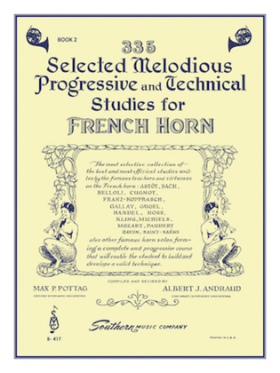 Book cover for 335 Selected Melodious Progressive & Technical Studies