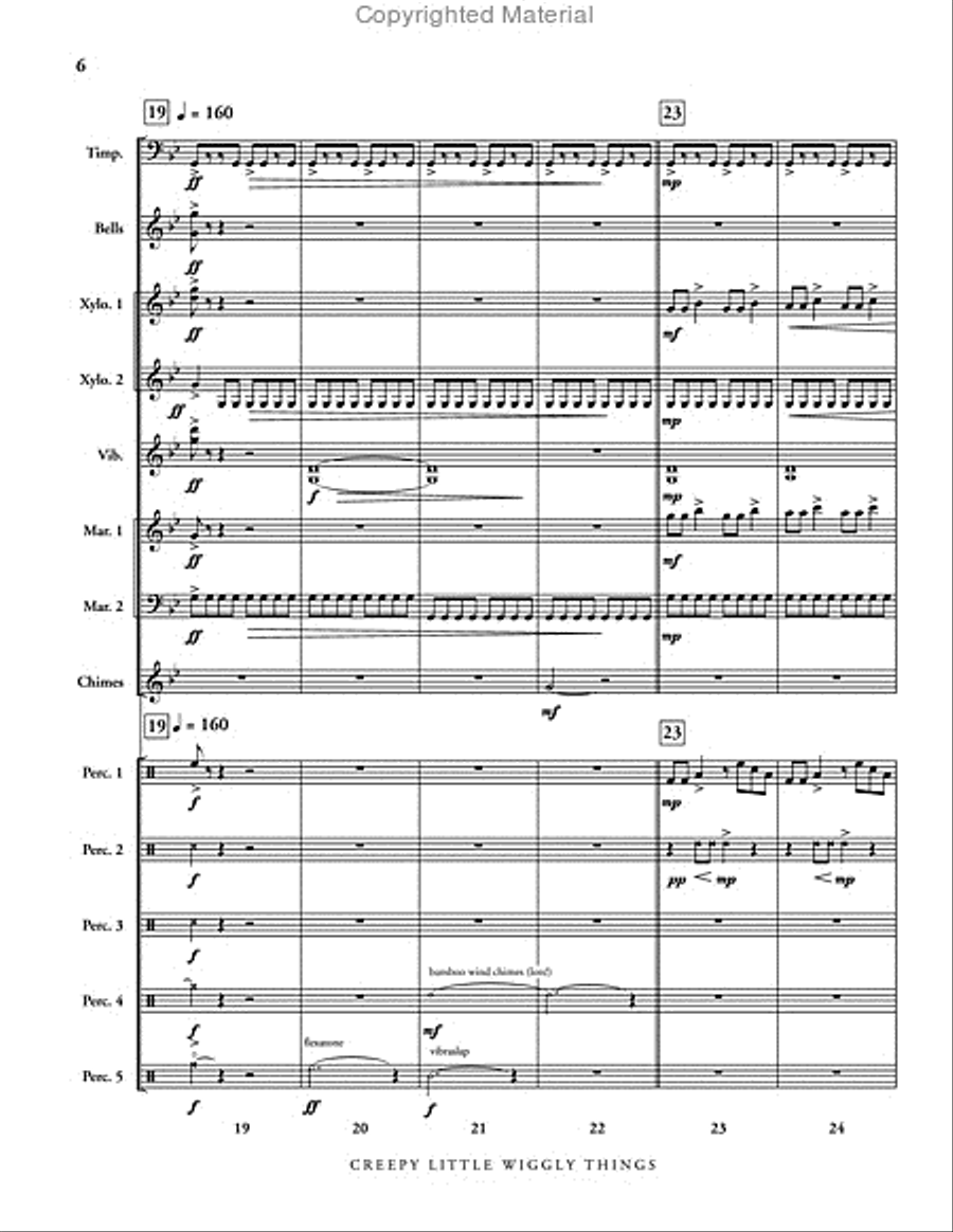 Creepy Little Wiggly Things (score only) Percussion Ensemble scores gallery preview page 7