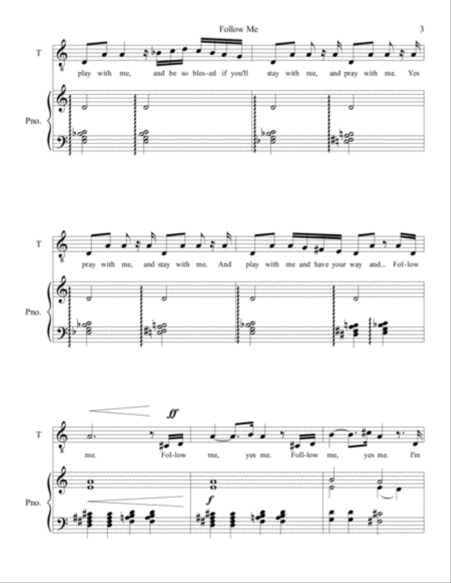 Follow Me Tenor Voice scores gallery preview page 3
