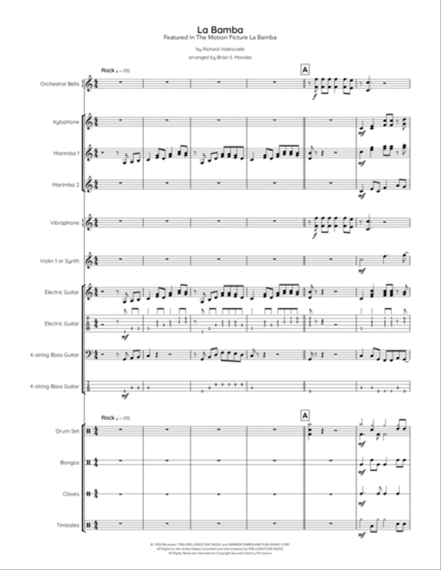 La Bamba Percussion Ensemble scores gallery preview page 3
