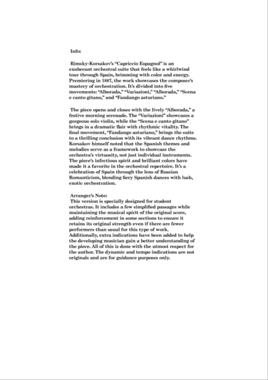 Capriccio Spagnol Full Orchestra scores gallery preview page 2