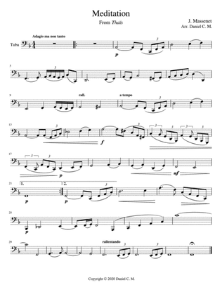 Meditation for tuba and piano (easy)
