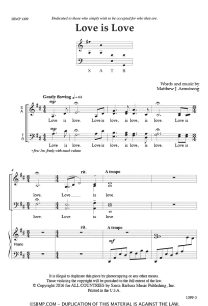 Love is Love - SATB Octavo image number null