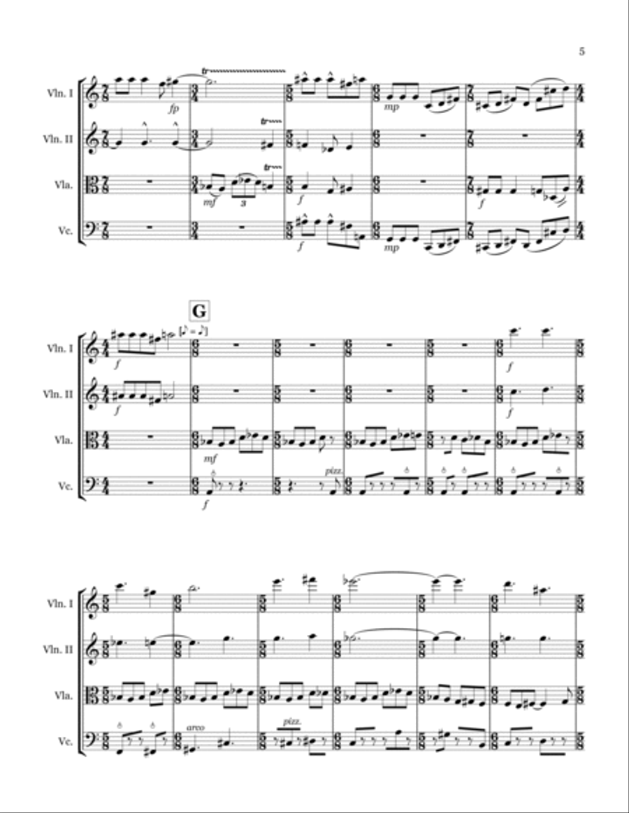 String Quartet No. 2 String Quartet scores gallery preview page 5