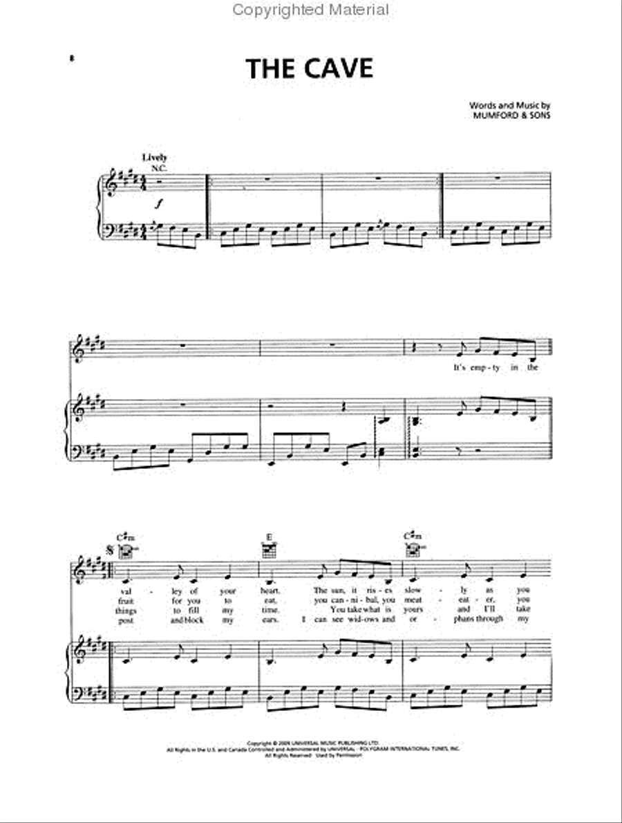 Mumford & Sons – Sigh No More Piano, Vocal, Guitar scores gallery preview page 3