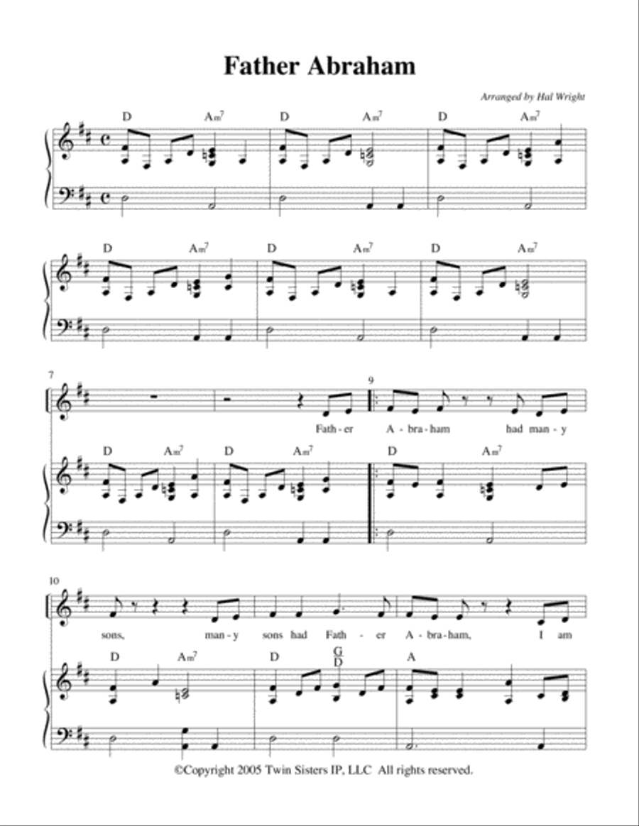 Father Abraham Voice scores gallery preview page 1