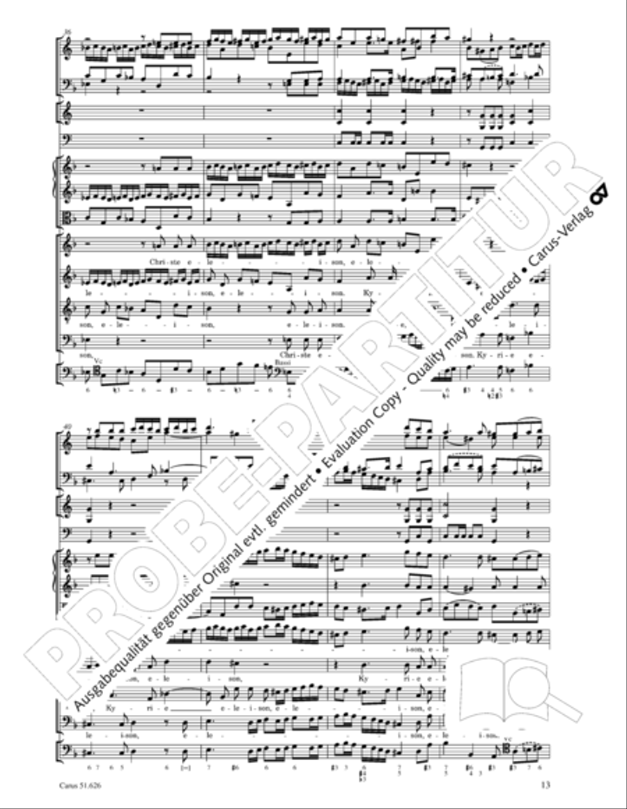 Missa longa in C major (Missa longa in C) 4-Part scores gallery preview page 25