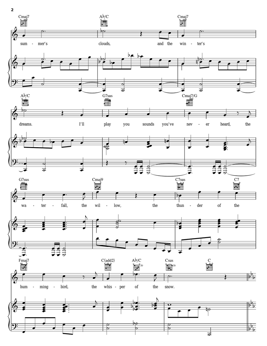 Here Beside Me Piano, Vocal, Guitar scores gallery preview page 2