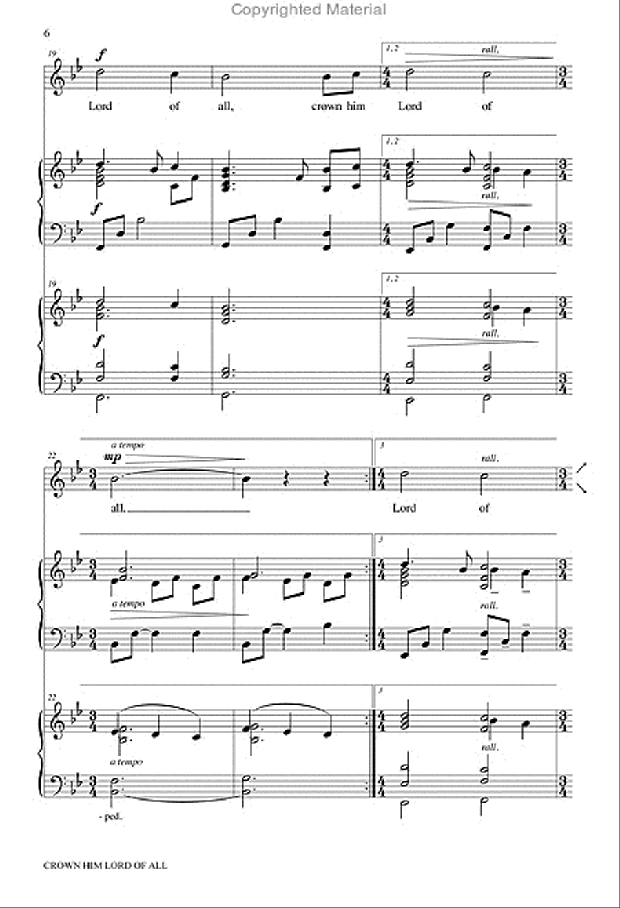 Crown Him Lord of All 4-Part scores gallery preview page 7