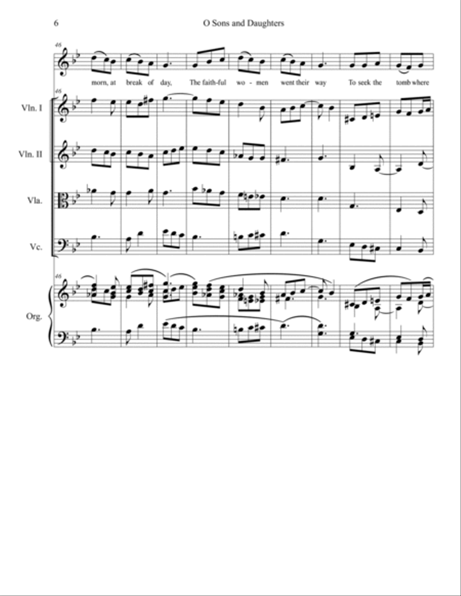 O Sons and Daughters (O filii et filiae) for String Quartet and Organ String Quartet scores gallery preview page 6