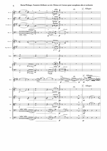 Fantaisie Brillante sur des Thèmes de Carmen for alto saxophone and orchestra, score and solo part