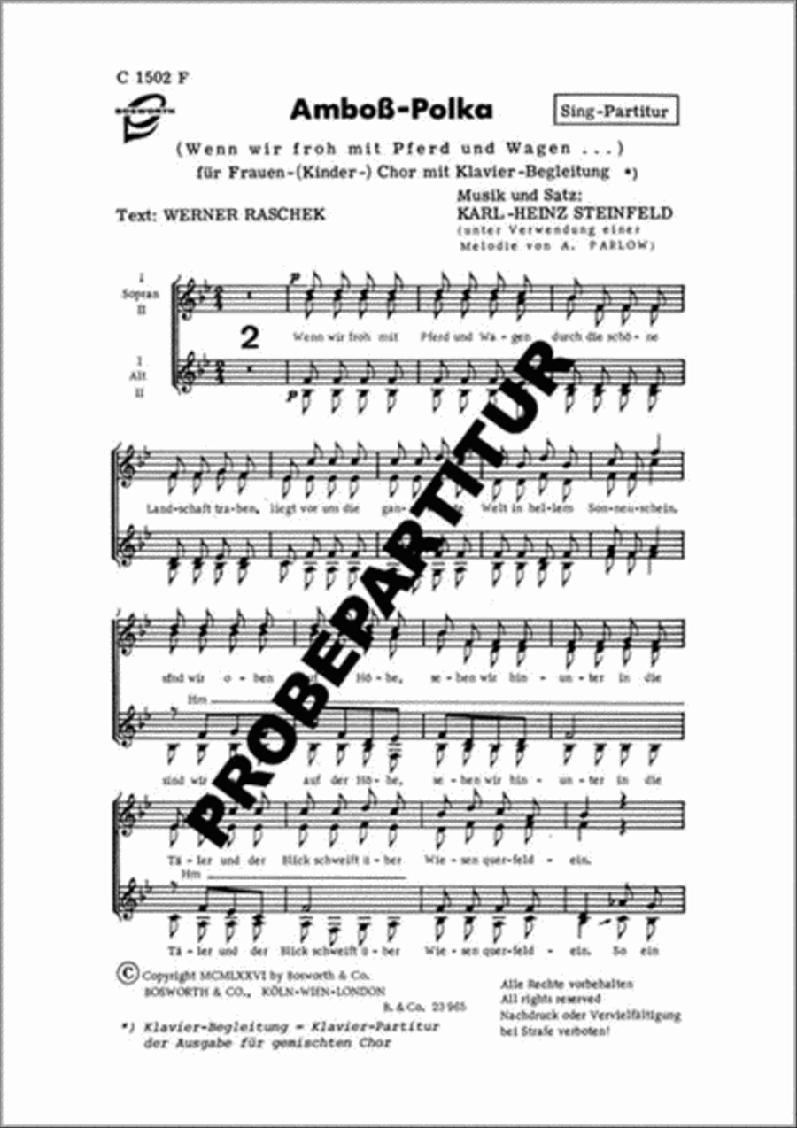 Amboß-Polka Women's Choir scores gallery preview page 1
