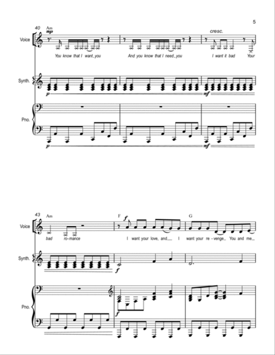 Bad Romance Voice scores gallery preview page 5