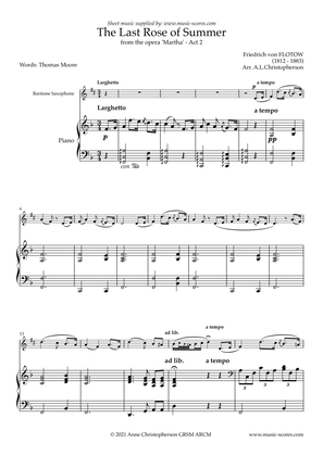 The Last Rose of Summer - von Flotow - Baritone Sax and Piano