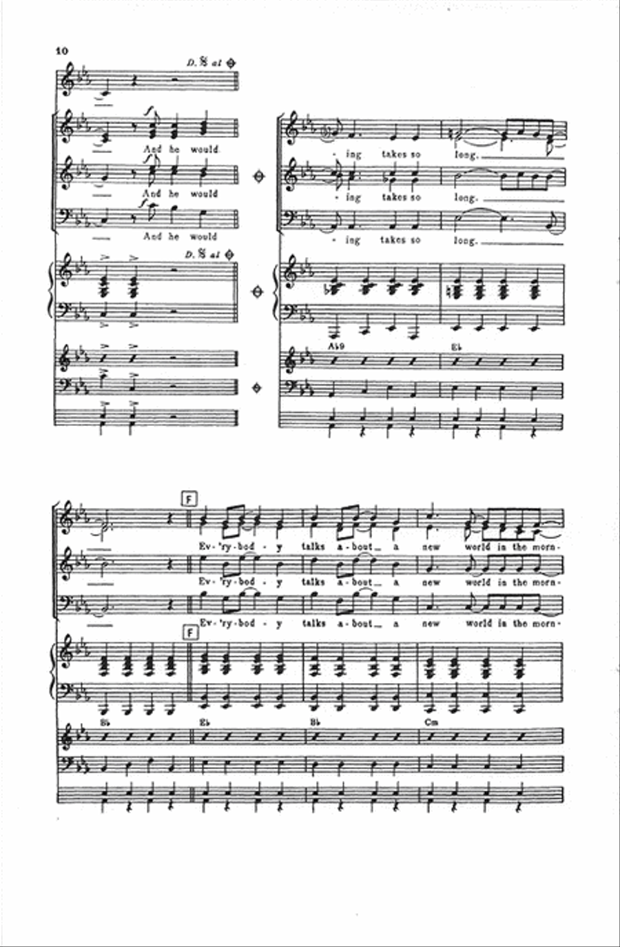 New World in the Morning (Vocal Score) Divisi scores gallery preview page 9