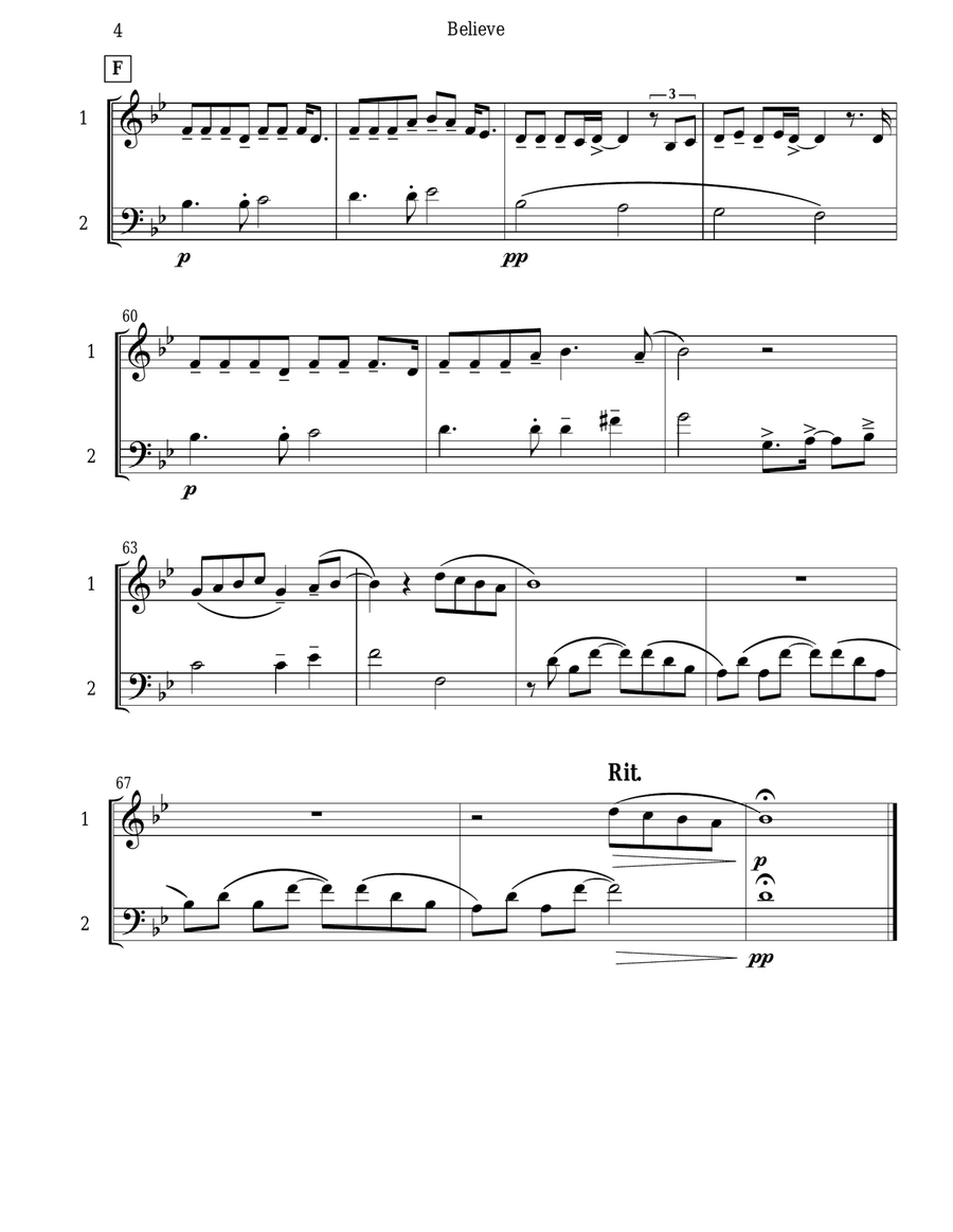 Believe E-Flat Instrument scores gallery preview page 5