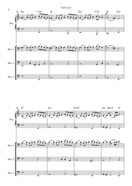 Rondeau (from Abdelazer) for Bassoon Trio and Piano Accompaniment with Chords image number null