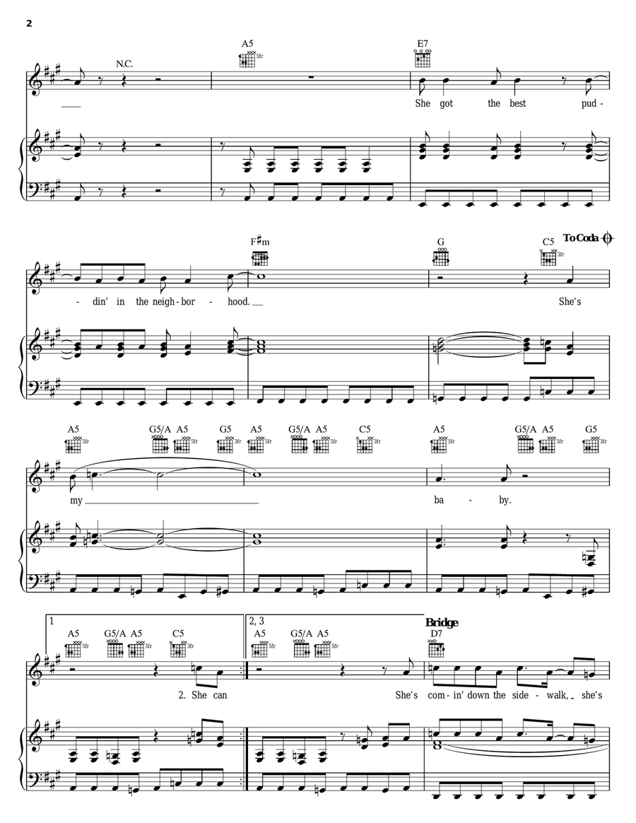 She's My Baby Piano, Vocal, Guitar scores gallery preview page 2