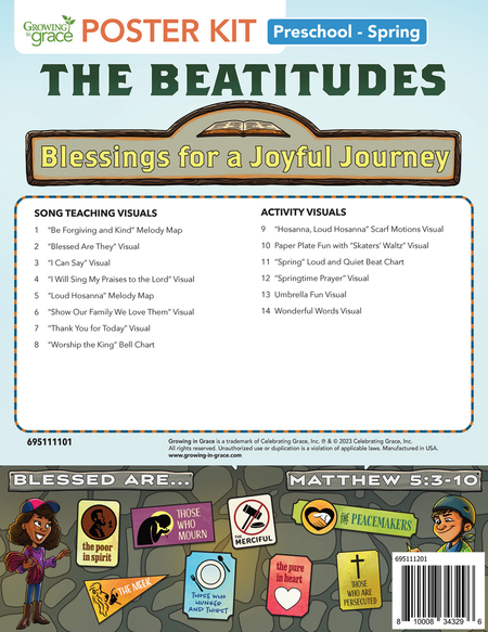 The Beatitudes Preschool Curriculum Spring Poster Kit