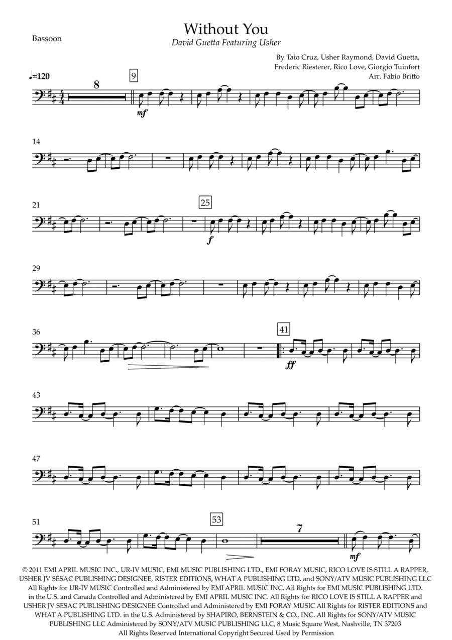 Without You Without You Bassoon Solo scores gallery preview page 1