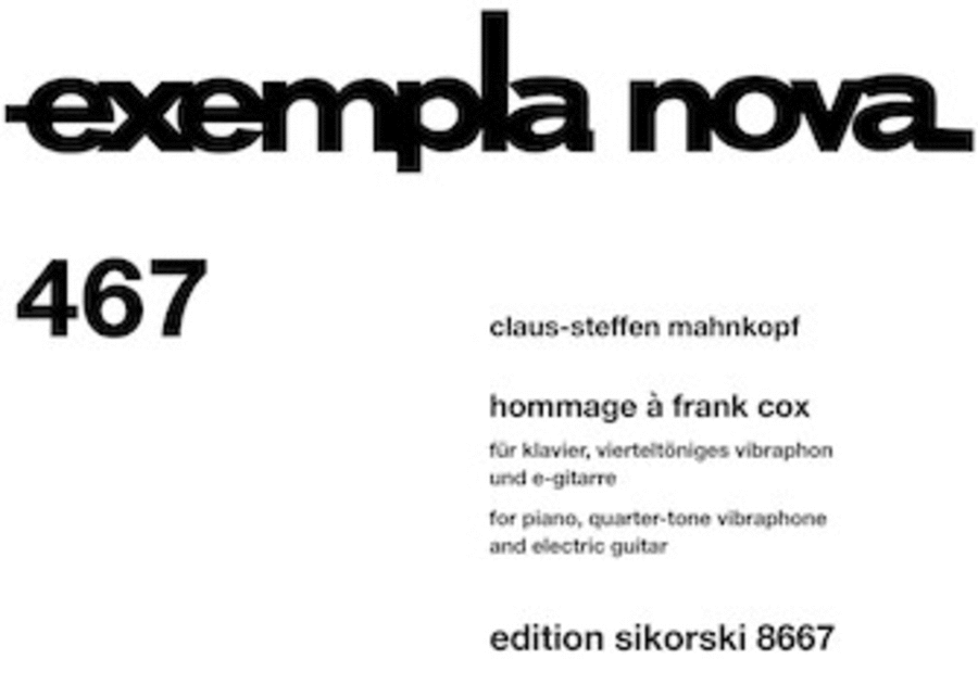 Hommage to Frank Cox Hommage to Frank Cox Piano scores gallery preview page 1
